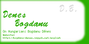 denes bogdanu business card