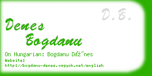 denes bogdanu business card